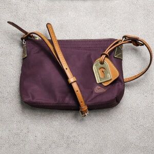 Dooney & Bourke Small Nylon Plum Crossbody Bag